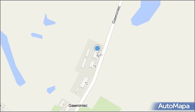 Gawroniec, Gawroniec, 74, mapa Gawroniec