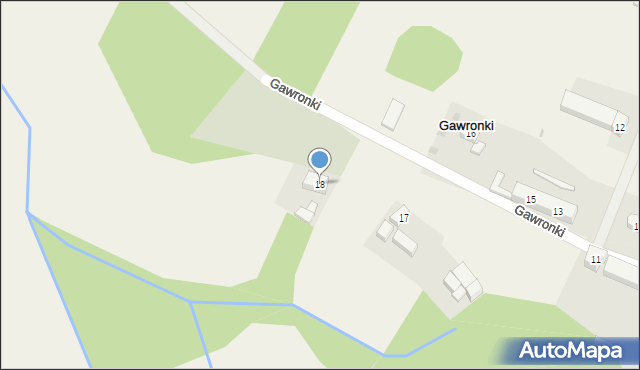 Gawronki, Gawronki, 18, mapa Gawronki