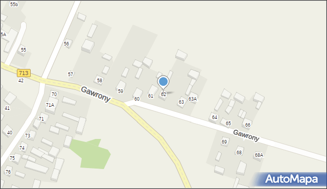 Gawrony, Gawrony, 62, mapa Gawrony