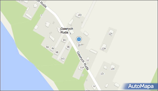 Gawrych Ruda, Gawrych Ruda, 10, mapa Gawrych Ruda