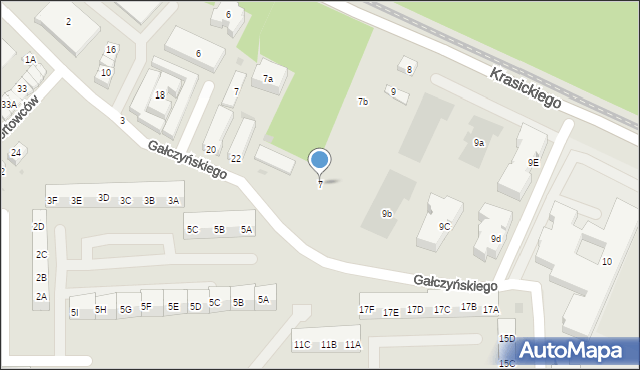 Gdańsk, Gałczyńskiego Konstantego Ildefonsa, 7, mapa Gdańska