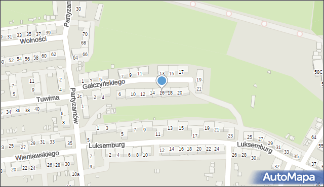 Gliwice, Gałczyńskiego Konstantego Ildefonsa, 16, mapa Gliwic
