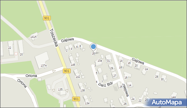 Gliwice, Gajowa, 10, mapa Gliwic