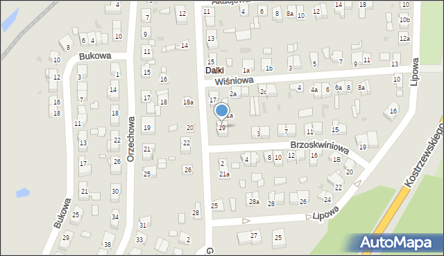 Gniezno, Gajowa, 19, mapa Gniezna