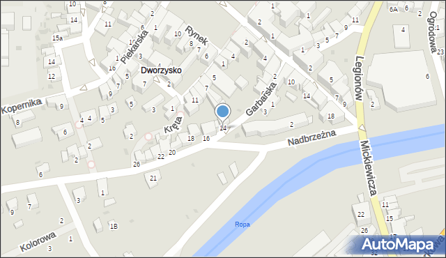 Gorlice, Garbarska, 14, mapa Gorlic