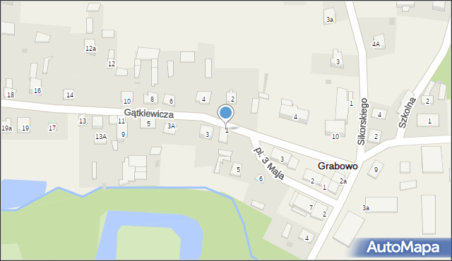 Grabowo, Gątkiewicza Adama, kpt., 1, mapa Grabowo