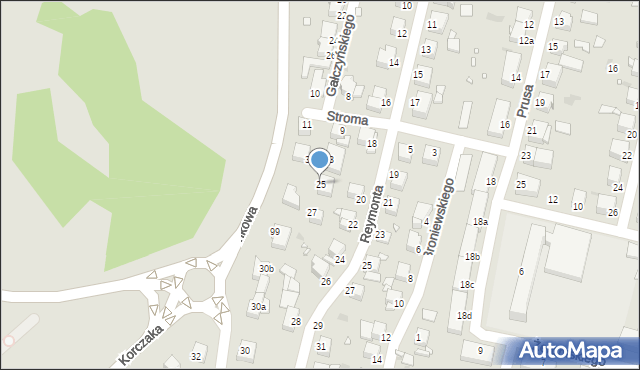 Grudziądz, Gałczyńskiego Konstantego Ildefonsa, 25, mapa Grudziądza