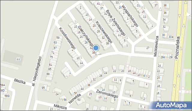 Inowrocław, Gałczyńskiego Konstantego Ildefonsa, 38, mapa Inowrocławia