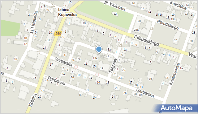 Izbica Kujawska, Garbarska, 17, mapa Izbica Kujawska