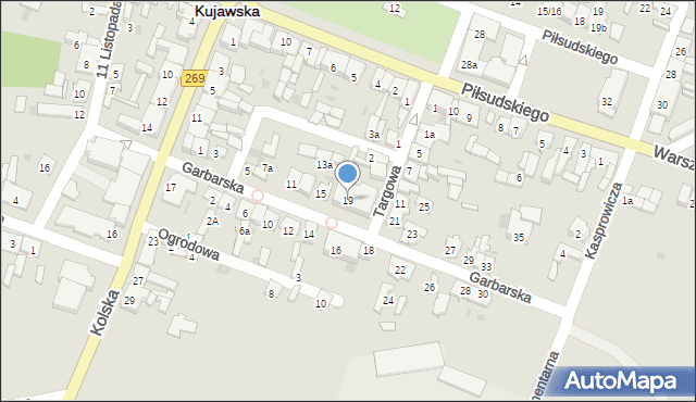 Izbica Kujawska, Garbarska, 19, mapa Izbica Kujawska