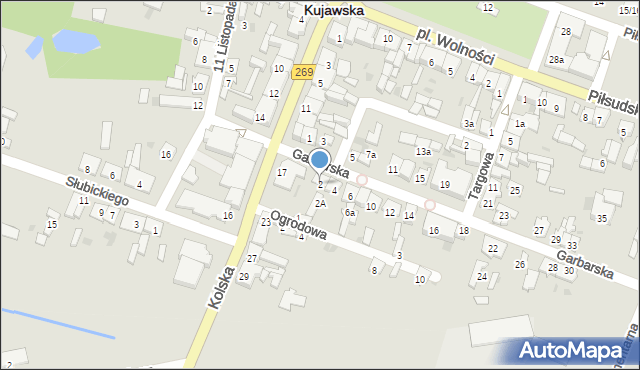 Izbica Kujawska, Garbarska, 2, mapa Izbica Kujawska