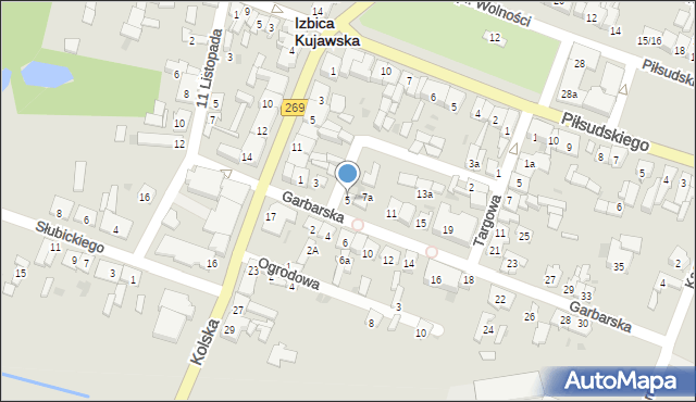 Izbica Kujawska, Garbarska, 5, mapa Izbica Kujawska