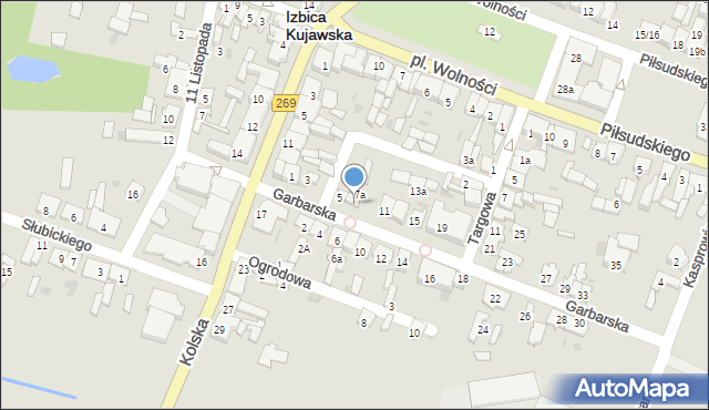Izbica Kujawska, Garbarska, 9, mapa Izbica Kujawska