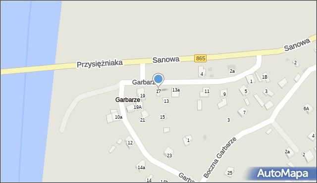 Jarosław, Garbarze, 17, mapa Jarosławia