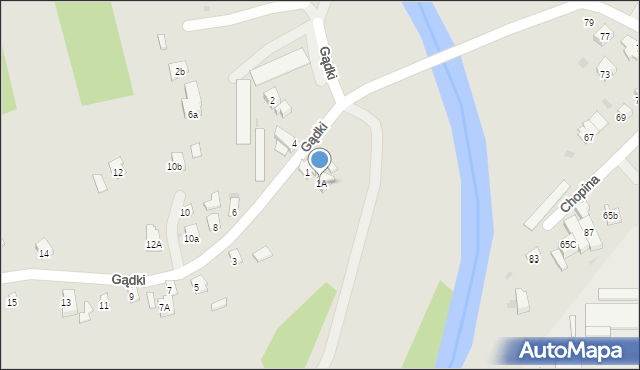 Jasło, Gądki, 1A, mapa Jasła