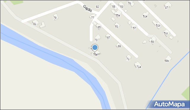 Jasło, Gądki, 75a, mapa Jasła