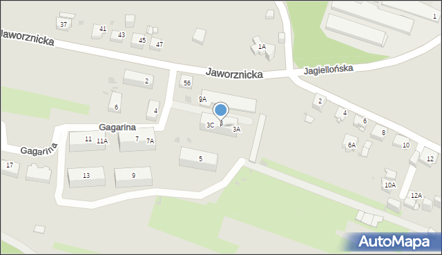 Jaworzno, Gagarina Jurija, 3B, mapa Jaworzno