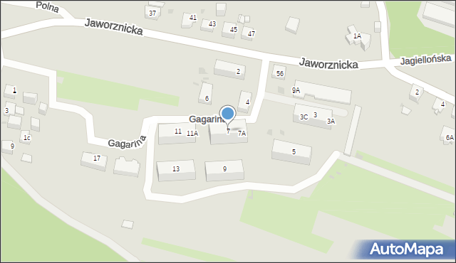 Jaworzno, Gagarina Jurija, 7, mapa Jaworzno