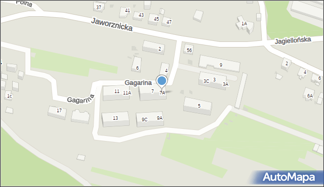Jaworzno, Gagarina Jurija, 7A, mapa Jaworzno