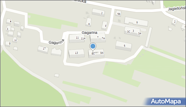 Jaworzno, Gagarina Jurija, 9C, mapa Jaworzno