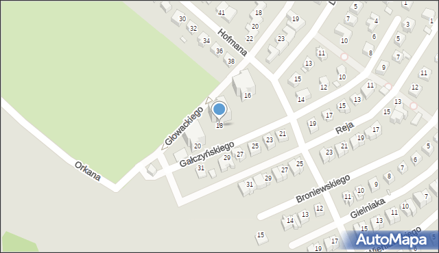 Jelenia Góra, Gałczyńskiego Konstantego Ildefonsa, 18, mapa Jelenia Góra