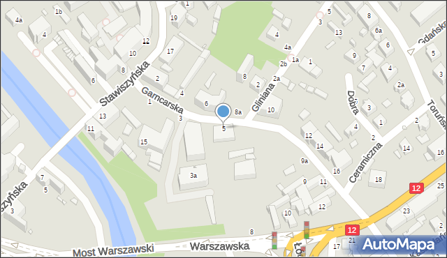 Kalisz, Garncarska, 5, mapa Kalisza