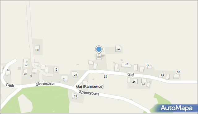 Karniowice, Gaj, 88, mapa Karniowice