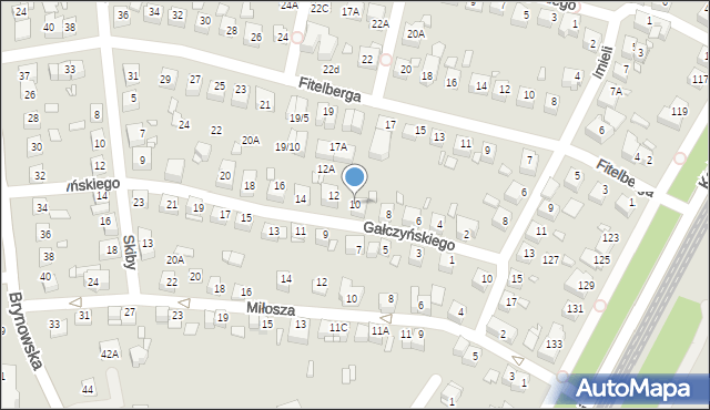 Katowice, Gałczyńskiego Konstantego Ildefonsa, 10, mapa Katowic