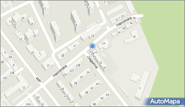 Kędzierzyn-Koźle, Gagarina Jurija, 1A, mapa Kędzierzyna-Koźle