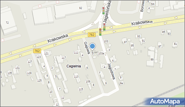 Kielce, Gajowa, 3, mapa Kielc