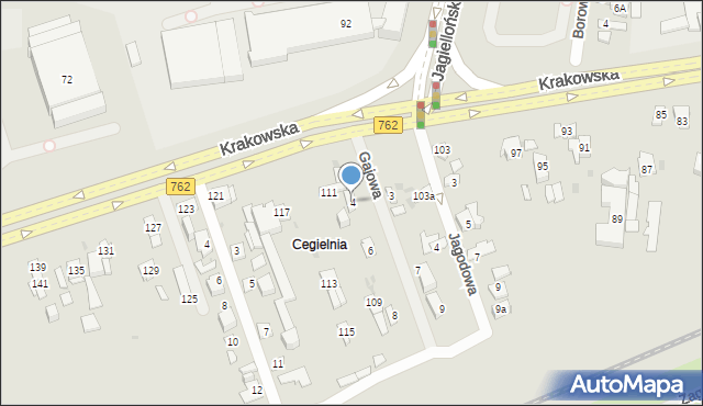 Kielce, Gajowa, 4, mapa Kielc