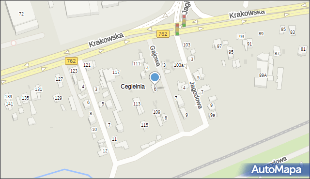 Kielce, Gajowa, 6, mapa Kielc