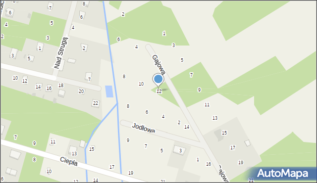 Kolonia Brzeźce, Gajowa, 12, mapa Kolonia Brzeźce