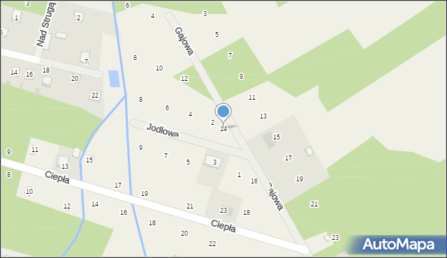 Kolonia Brzeźce, Gajowa, 14, mapa Kolonia Brzeźce