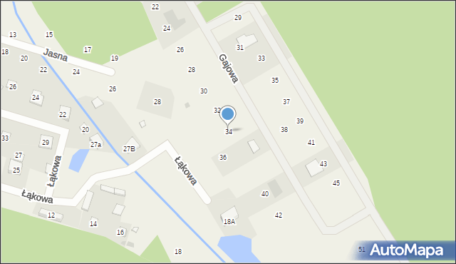 Kolonia Brzeźce, Gajowa, 34, mapa Kolonia Brzeźce
