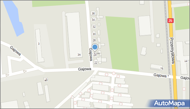 Konin, Gajowa, 24, mapa Konina