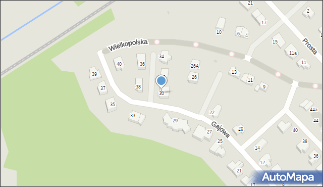 Koszalin, Gajowa, 30, mapa Koszalina