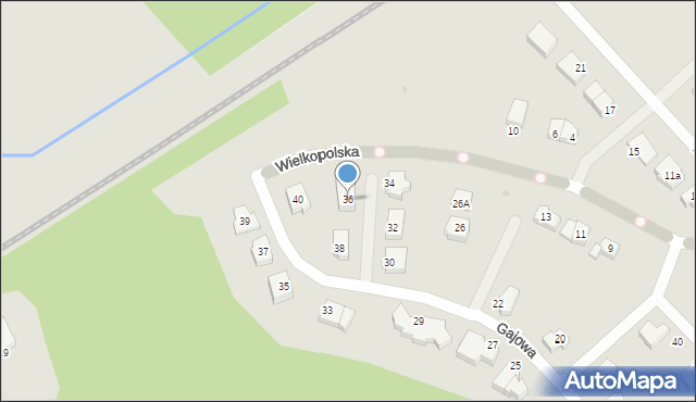 Koszalin, Gajowa, 36, mapa Koszalina