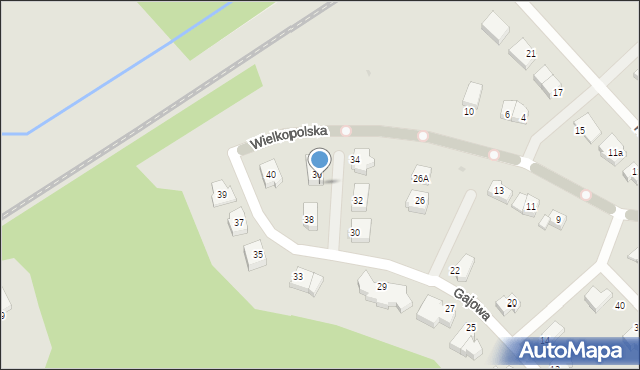 Koszalin, Gajowa, 36A, mapa Koszalina