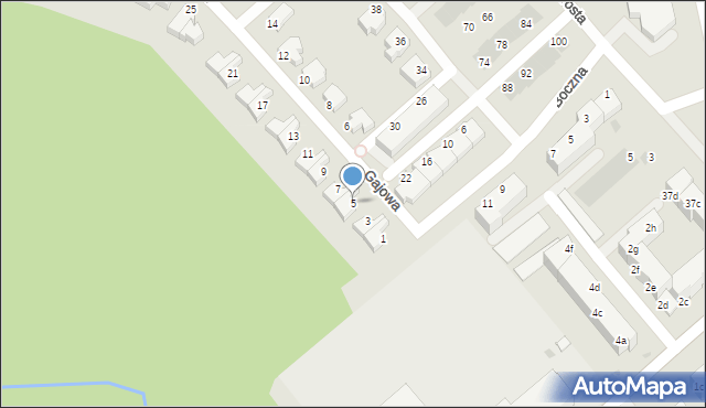 Koszalin, Gajowa, 5, mapa Koszalina