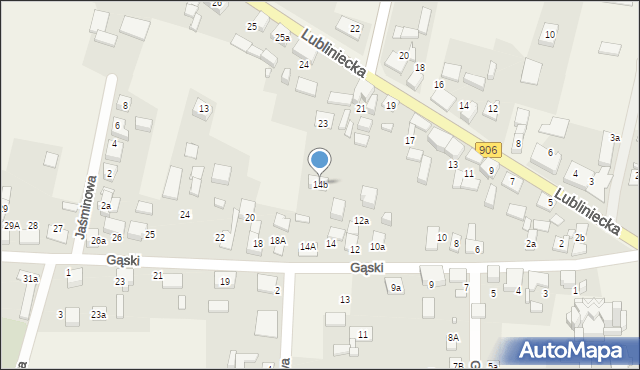 Koszęcin, Gąski, ks., 14b, mapa Koszęcin