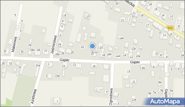 Koszęcin, Gąski, ks., 22, mapa Koszęcin