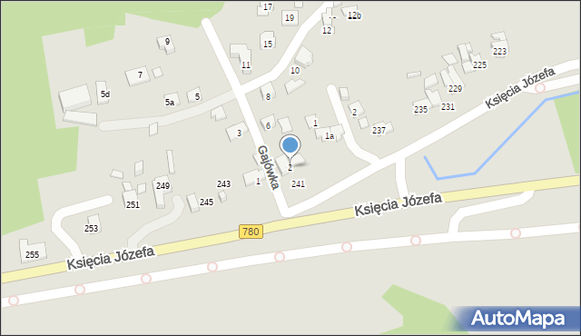 Kraków, Gajówka, 2, mapa Krakowa