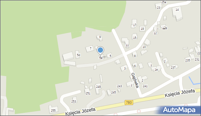 Kraków, Gajówka, 5a, mapa Krakowa