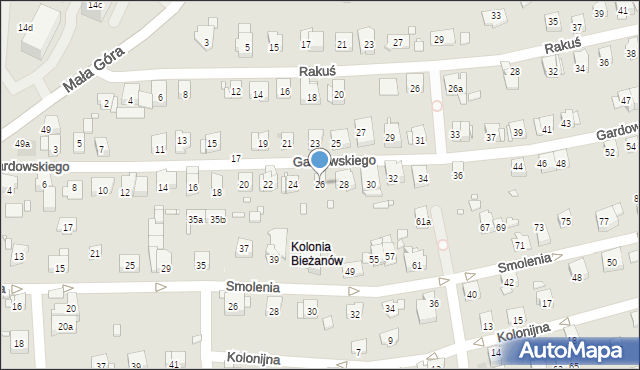 Kraków, Gardowskiego Ludwika, 26, mapa Krakowa