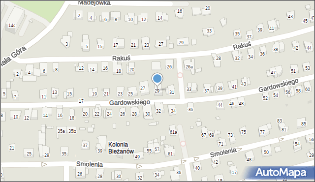 Kraków, Gardowskiego Ludwika, 29, mapa Krakowa