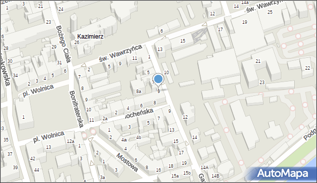 Kraków, Gazowa, 9, mapa Krakowa