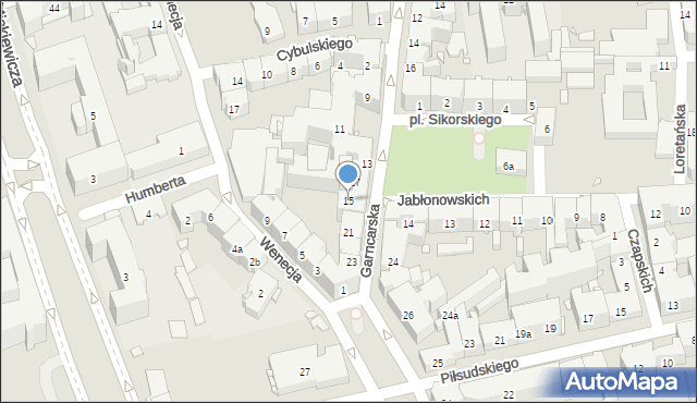 Kraków, Garncarska, 15, mapa Krakowa