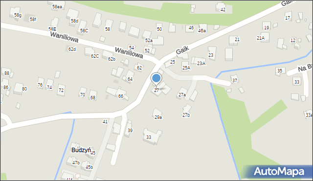 Kraków, Gaik, 27, mapa Krakowa