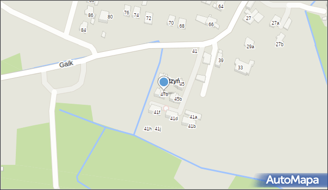 Kraków, Gaik, 47b, mapa Krakowa